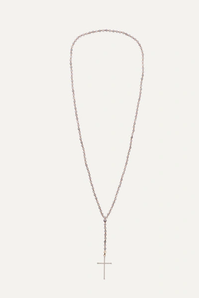 Diane Kordas 18-karat Rose Gold, Quartz And Diamond Necklace