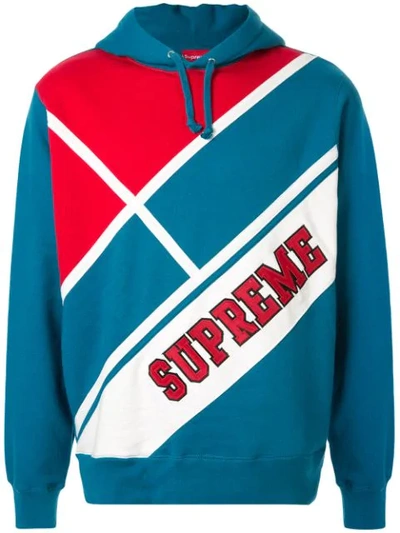 Supreme Diagonal Hoodie In Blue | ModeSens