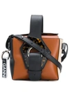 Ganni Women's Colorblock Leather Crossbody Box Bag In Multicolour