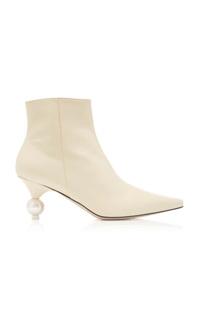 Yuul Yie Exclusive Martina Leather Ankle Boots In White