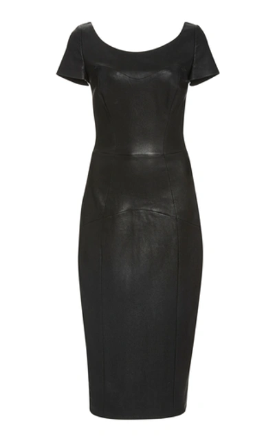 Lena Hoschek Pleasure Leather Midi Dress In Black