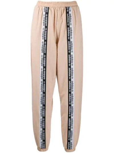 Adidas Originals Logo Print Track Pants In Rosa