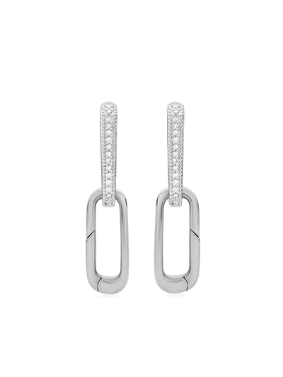 Monica Vinader Alta Capture Huggie Sterling Silver And Diamond Earrings