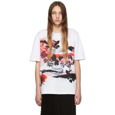 Alexander Mcqueen White Printed Cotton T-shirt In 0900 White