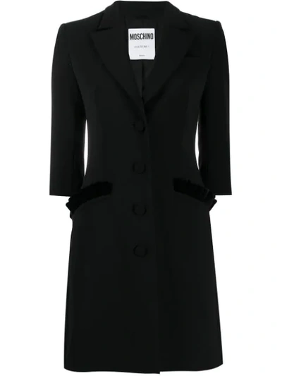 Moschino Buttoned Coat In Black