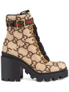 Gucci Beige Wool Gg Boots