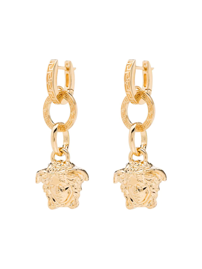 Versace Gold Tone Palazzo Chain Earrings