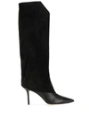 Jimmy Choo Brelan 85 Black Calf Leather And Suede Knee-high Boots