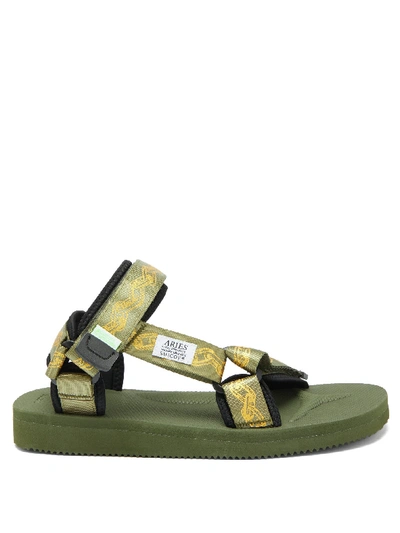 Aries X Suicoke Depa-cab Neoprene Sandal In Green