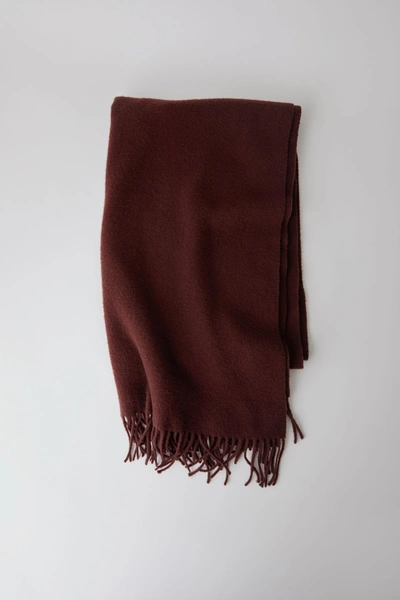 Acne Studios Canada Dark Wine In Oversized Fringed Scarf