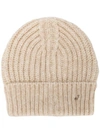Jacob Cohen Ribbed Beanie In Neutrals