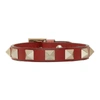 Valentino Garavani Rockstud Leather Bracelet In Red