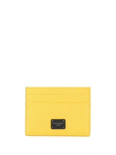 Dolce & Gabbana Logo Plaque Cardholder In Yellow