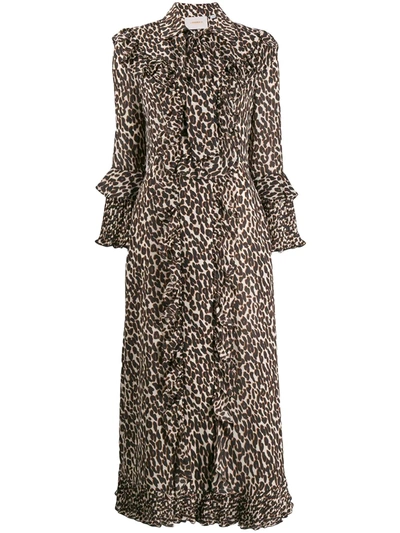 La Doublej Long Fancy Dress In Leopard