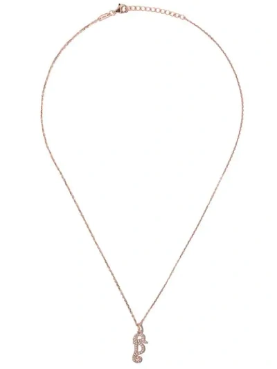 As29 18kt Rose Gold Mini Charm Seahorse Diamond Necklace
