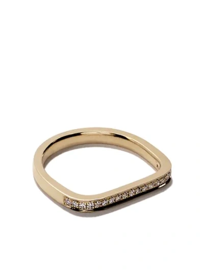 As29 18kt Yellow Gold Mini Charm Pinky Diamond Ring
