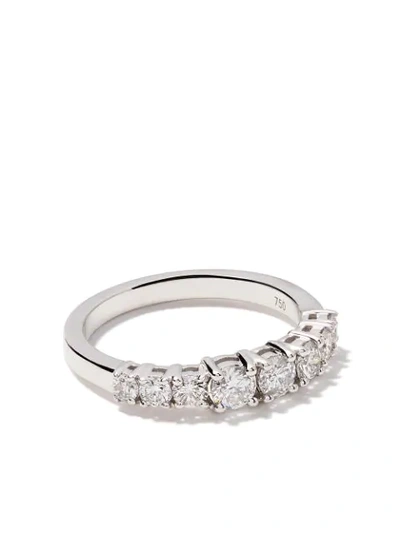 As29 18kt Gold Diamond Icicle Ring In Silver