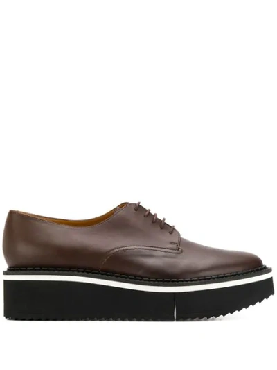 Clergerie Berlin Lace-up Platform Shoes In Brown