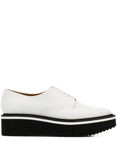 Clergerie Berlin Lace-up Platform Shoes In White