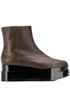 Clergerie Platform Ankle Boots In Brown