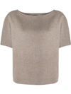 Theory Round Neck Top In Grey