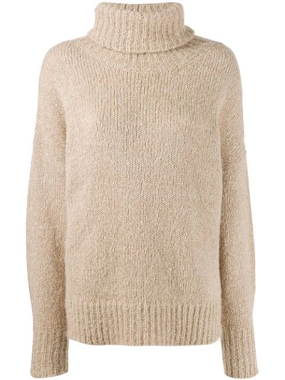 Isabel Marant Étoile Knitted Roll Neck Jumper In Neutrals
