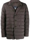 Herno Gilet Insert Padded Coat In Brown