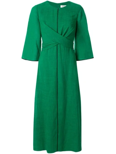 Cefinn Twist Midi Dress  In Emerald Green