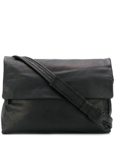 Yohji Yamamoto Foldover Satchel Bag In Black