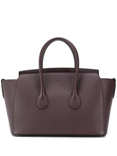 Bally Pebbled Tote Bag In Purple