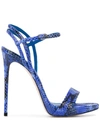 Le Silla Embossed Gwen Sandals In Blue