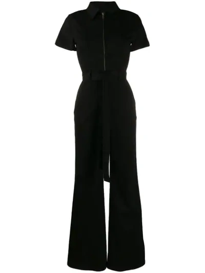Alice And Olivia Flared Jumpsuit In Black