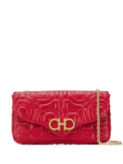 Ferragamo Quilted Gancini Mini Bag In Red