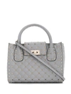 Valentino Garavani Garavani Rockstud Quilted Tote In Grey