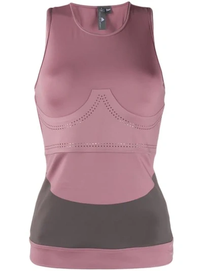 Adidas By Stella Mccartney Fitsense+ Mesh-paneled Stretch Tank In Pink