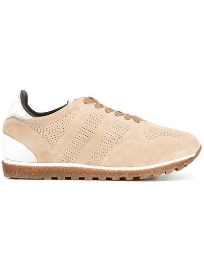 Alberto Fasciani Perforated Decoration Sneakers In Neutrals