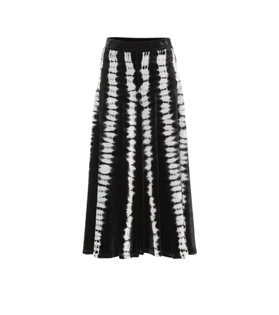 Proenza Schouler Tie-dye Velvet Midi Skirt In Black