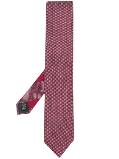 Ermenegildo Zegna Fantasia Micro Pattern Tie In Red