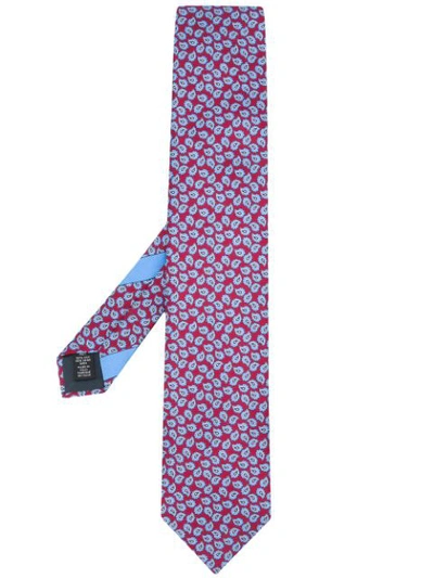 Ermenegildo Zegna Fantasia Parsley Print Tie In Red