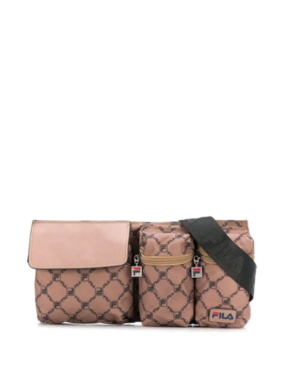 Fila All-over Logo Belt Bag In Brown