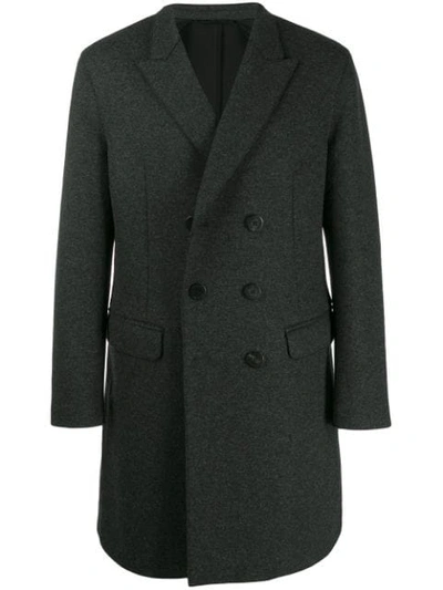 Neil Barrett Double Breasted Coat In Grey