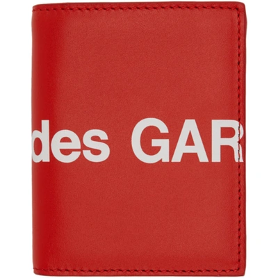 Comme Des Garçons Red Huge Logo Card Holder