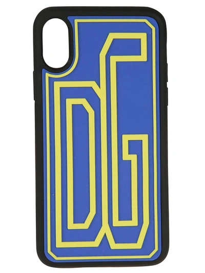 Dolce & Gabbana Iphone X Large Dg Logo Rubber Case In Blue