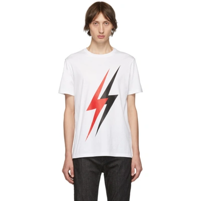 Neil Barrett Lightning Bolt-print Cotton T-shirt In Multicolor
