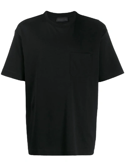 Diesel Black Gold Black Cotton T Shirt With Shoulders Detail
