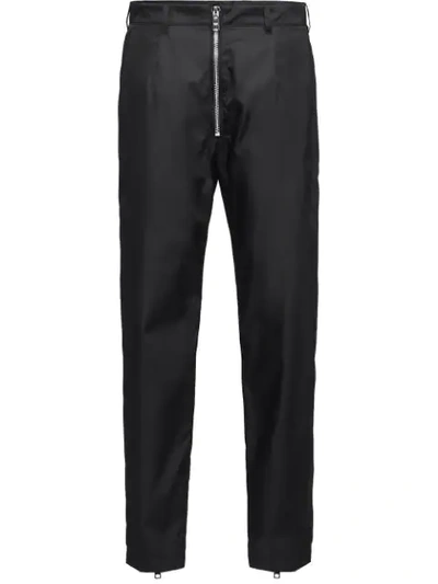 Prada Zipper Detailed Casual Trousers In F0002 Nero
