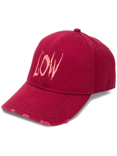 Diesel Baseball Cap With Low Embroidery In Red