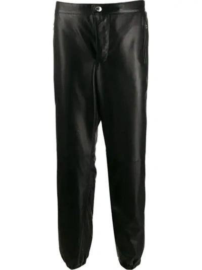 Prada Double Material Trousers In Black