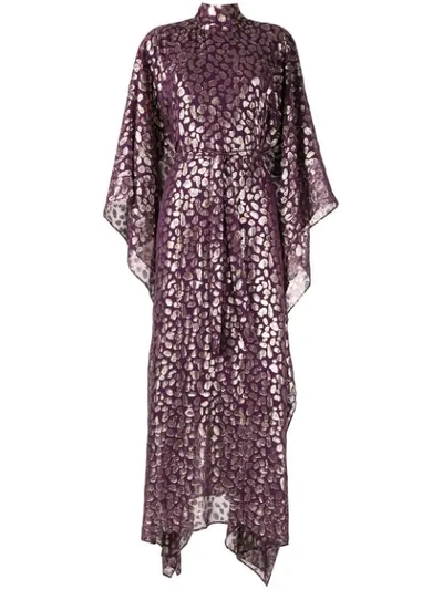Taller Marmo Foil-print Kaftan Dress In Purple