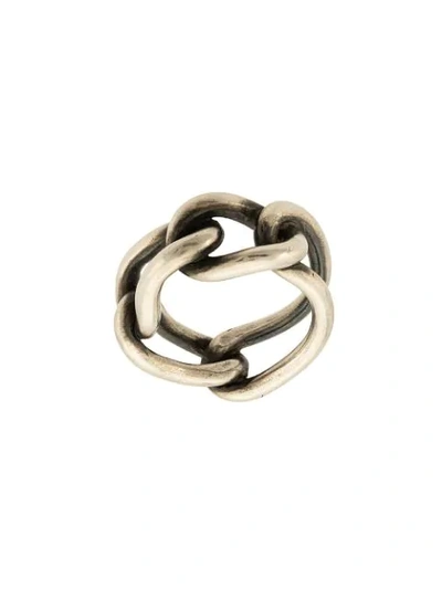 Werkstatt:münchen Chain Link Ring In Silver
